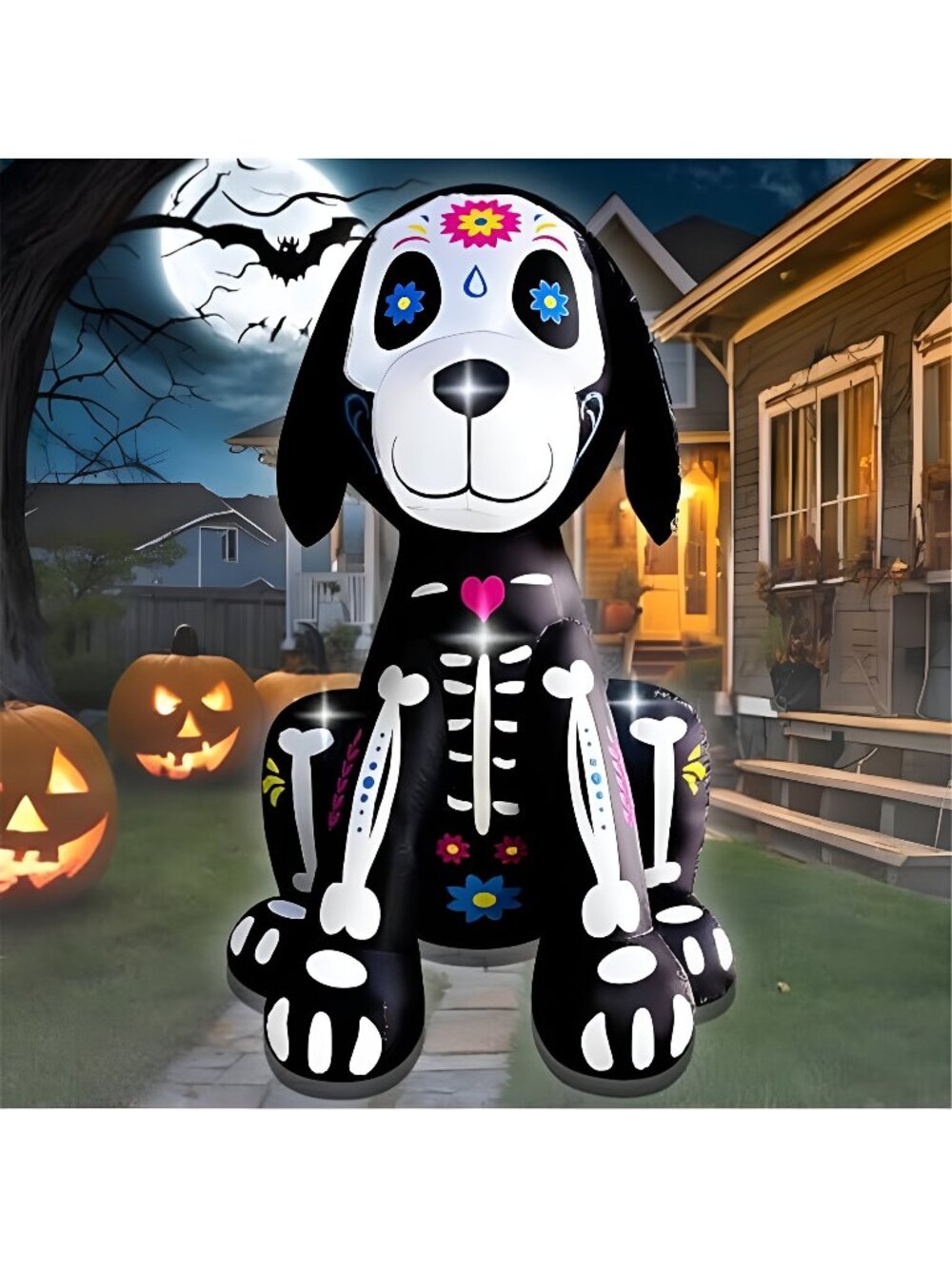 5FT Halloween Inflatables Skeleton Dog Yard Decor